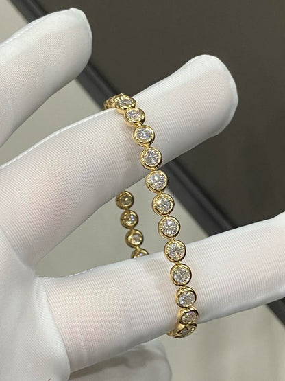 Bezel Round Lab Grown Diamond Tennis Bracelet
