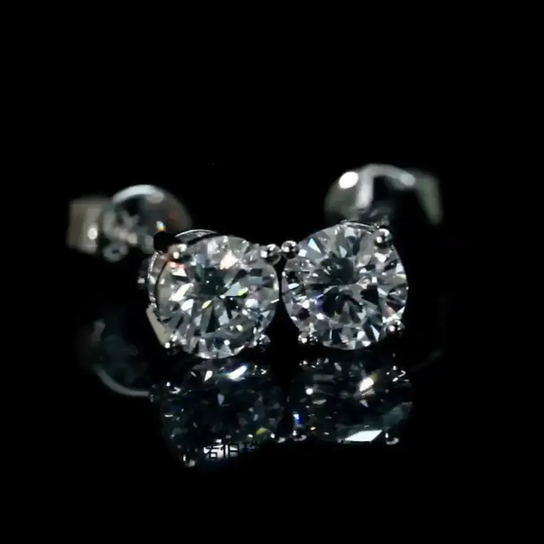 Classic Round Lab Grown Diamond Stud Earrings (1 CTW - D-F/ VS-VVS)