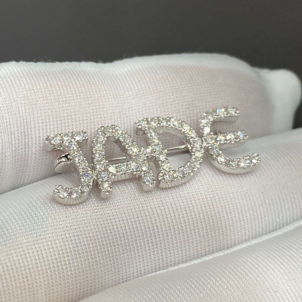 Lab-Grown Diamond Custom Name Brooch