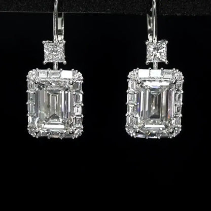 Emerald-Cut Lab Grown Diamond Drops Earrings