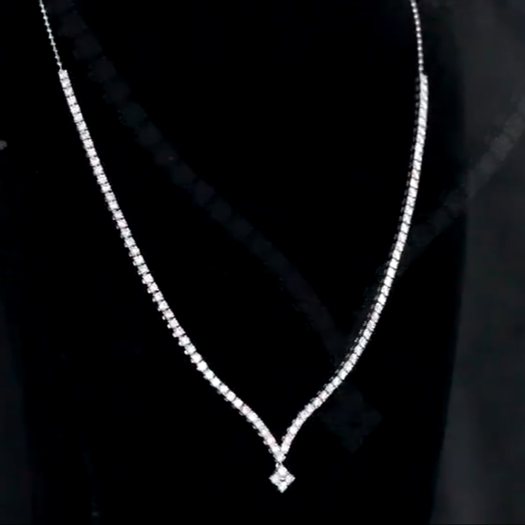 Gala Diamond Necklace - 18K White Gold With Lab Grown Diamonds