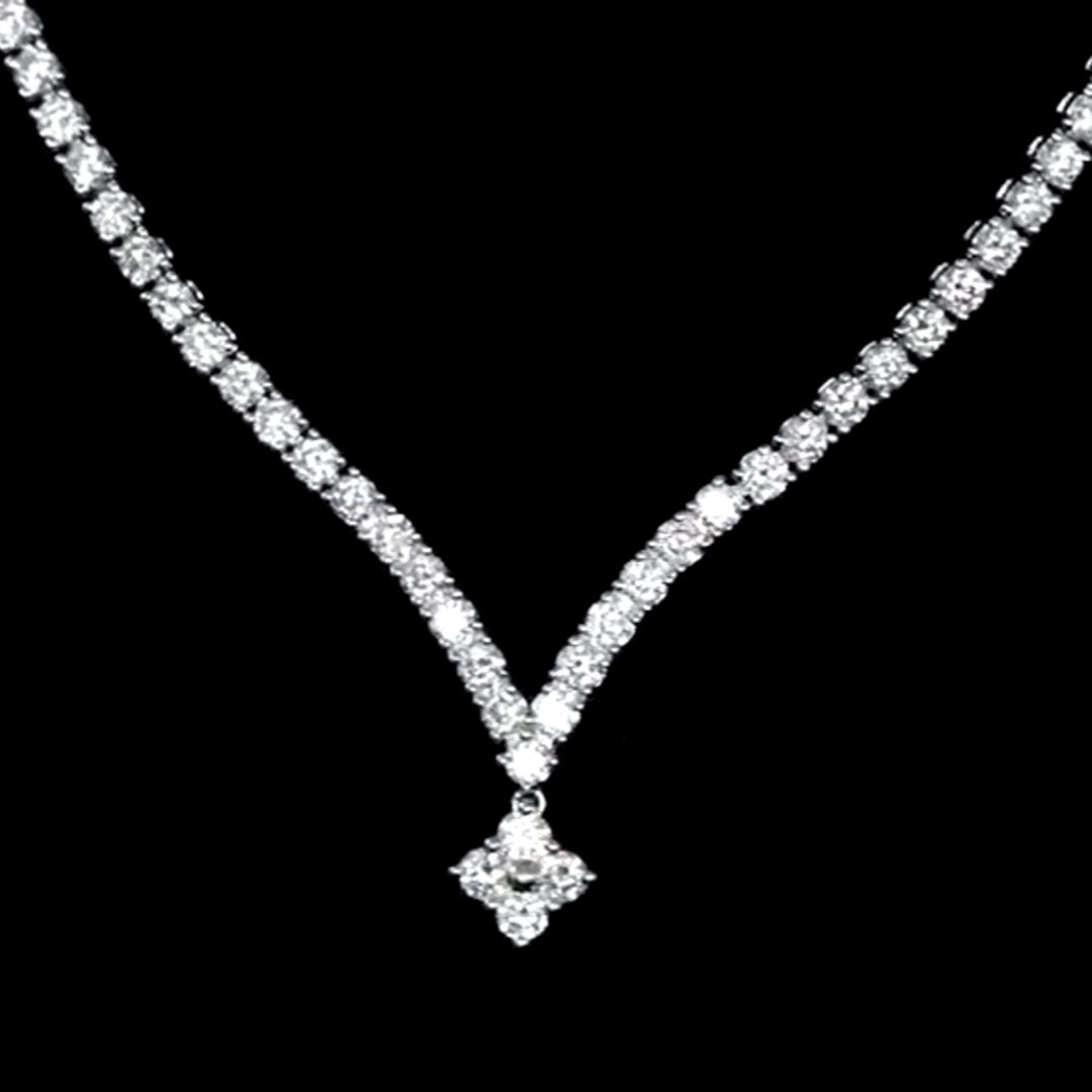 Gala Diamond Necklace - 18K White Gold With Lab Grown Diamonds