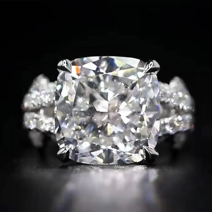 Bague luxueuse en forme de nœud avec diamant de laboratoire taille coussin de 10 carats