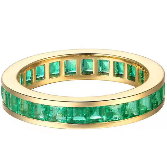 NOZBO Emerald-Cut Ring Band in 18K Yellow Gold