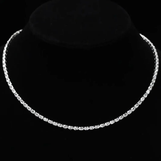 15 cttw Oval Lab Grown Diamond East West Tennis Necklace