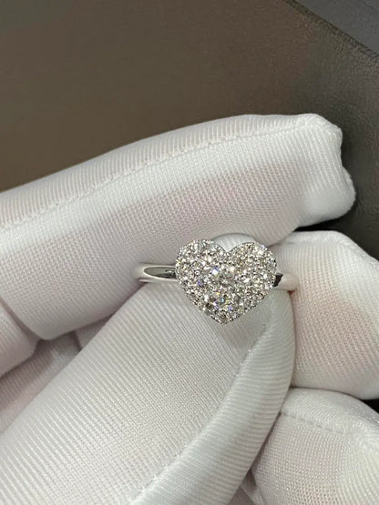 Pavé Heart Lab Diamond Engagement Ring