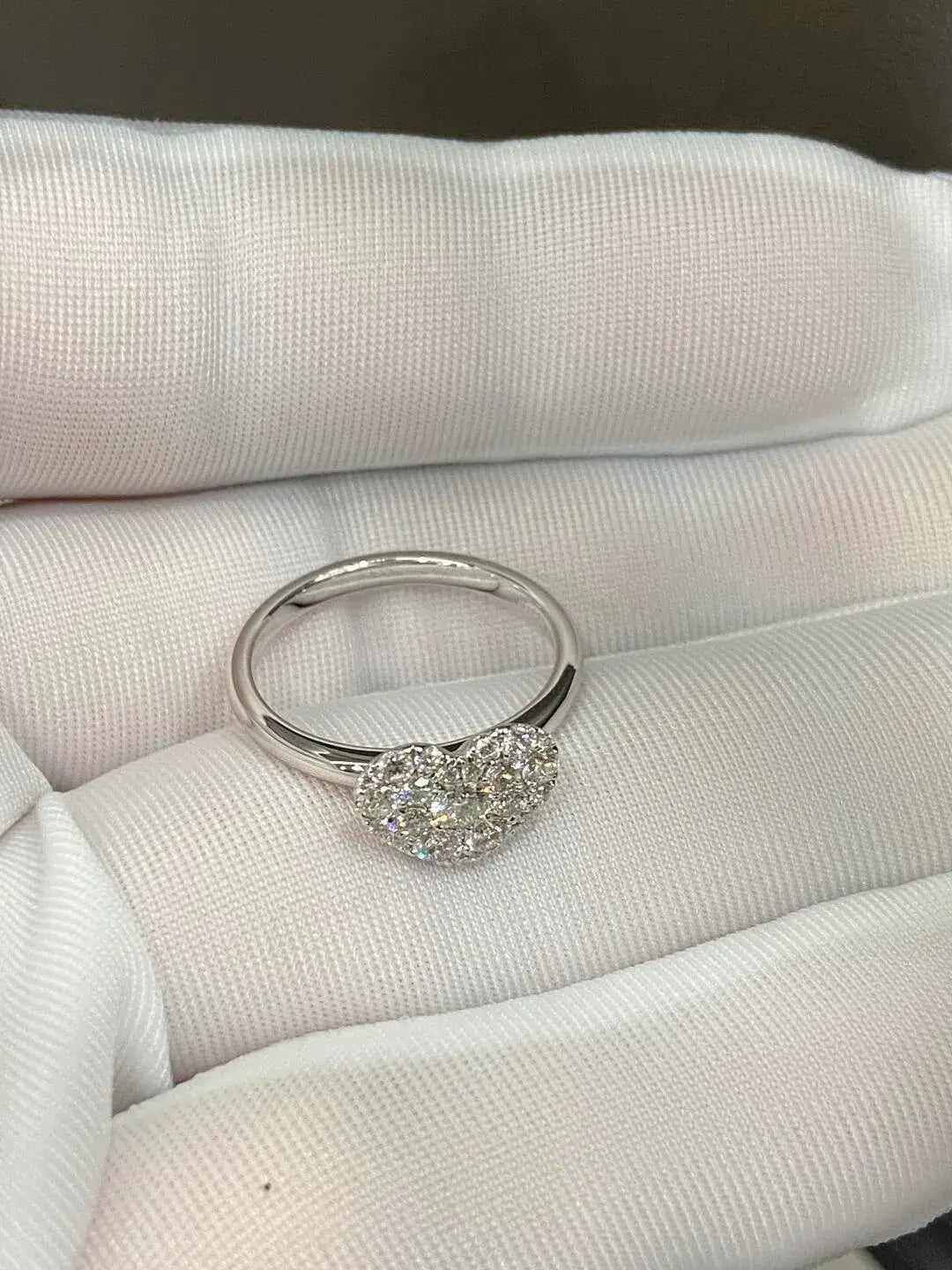 Pavé Heart Lab Diamond Engagement Ring