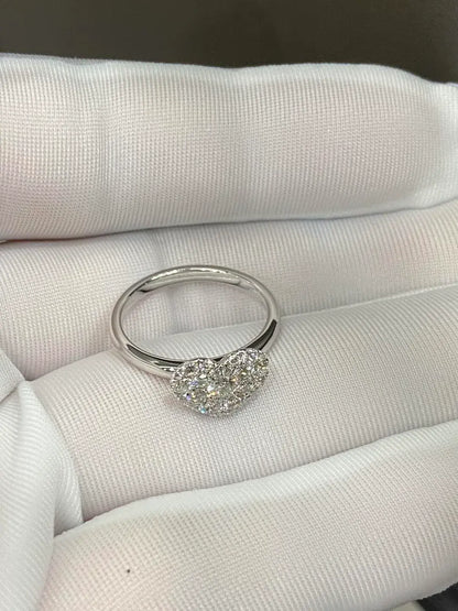 Pavé Heart Lab Diamond Engagement Ring