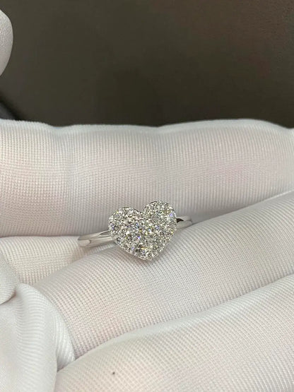 Pavé Heart Lab Diamond Engagement Ring