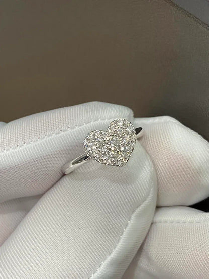 Pavé Heart Lab Diamond Engagement Ring