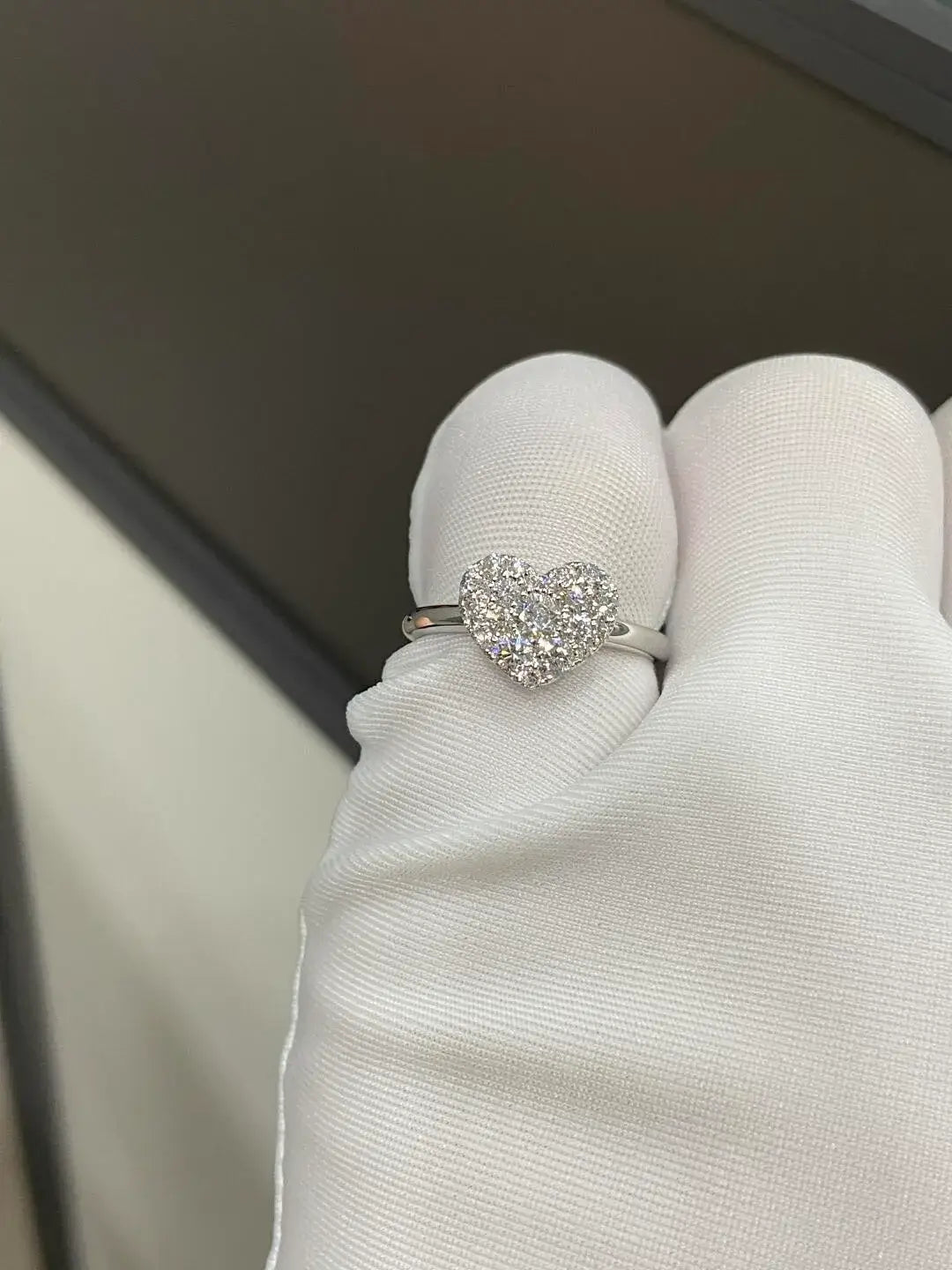 Pavé Heart Lab Diamond Engagement Ring