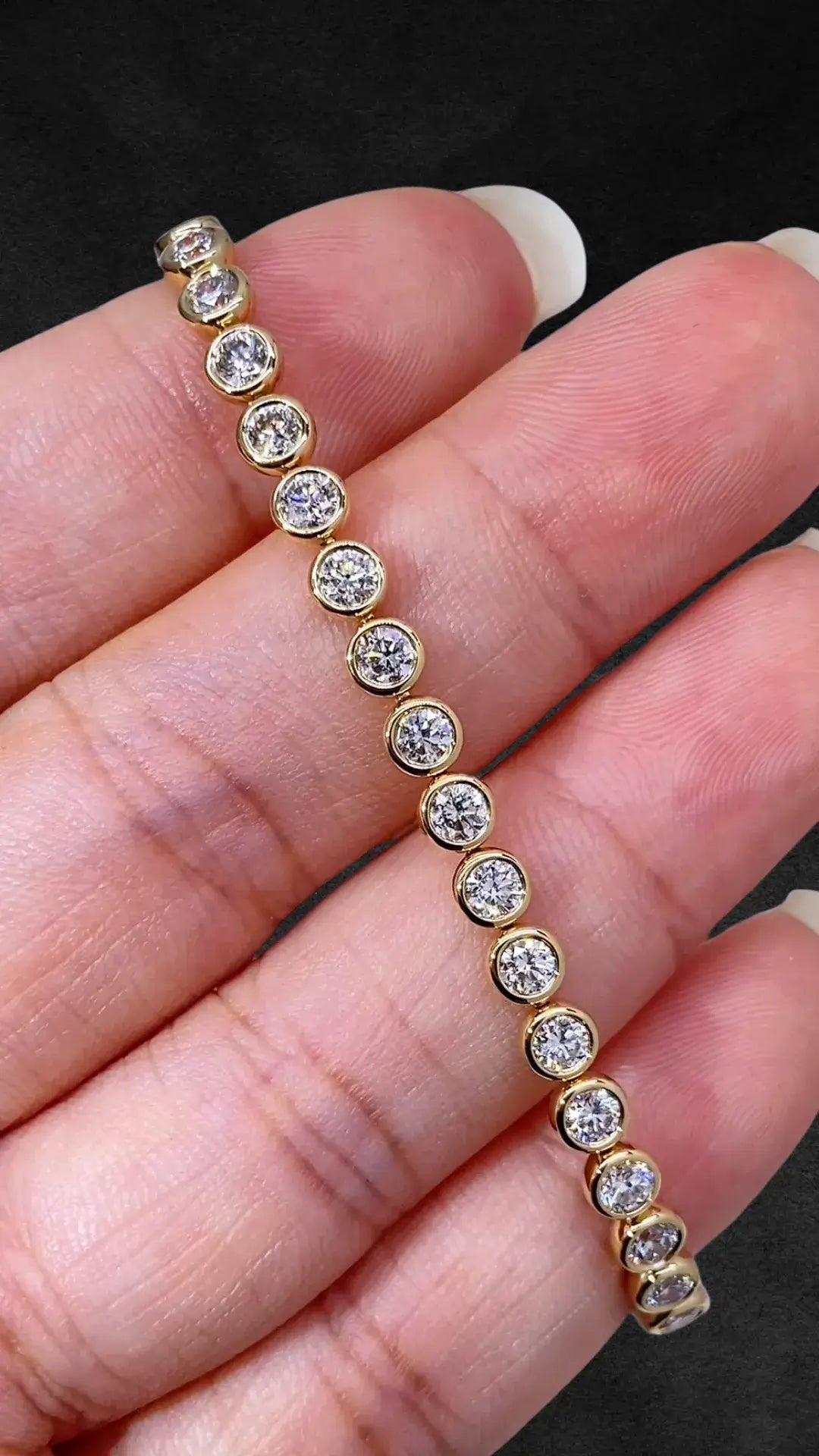 Each 0.1-carat Lab Grown Diamond Bezel Set Stackable Tennis Bracelet