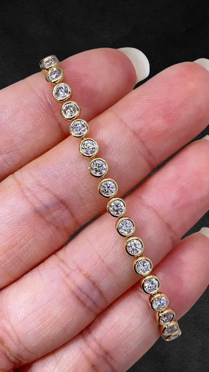 Each 0.1-carat Lab Grown Diamond Bezel Set Stackable Tennis Bracelet