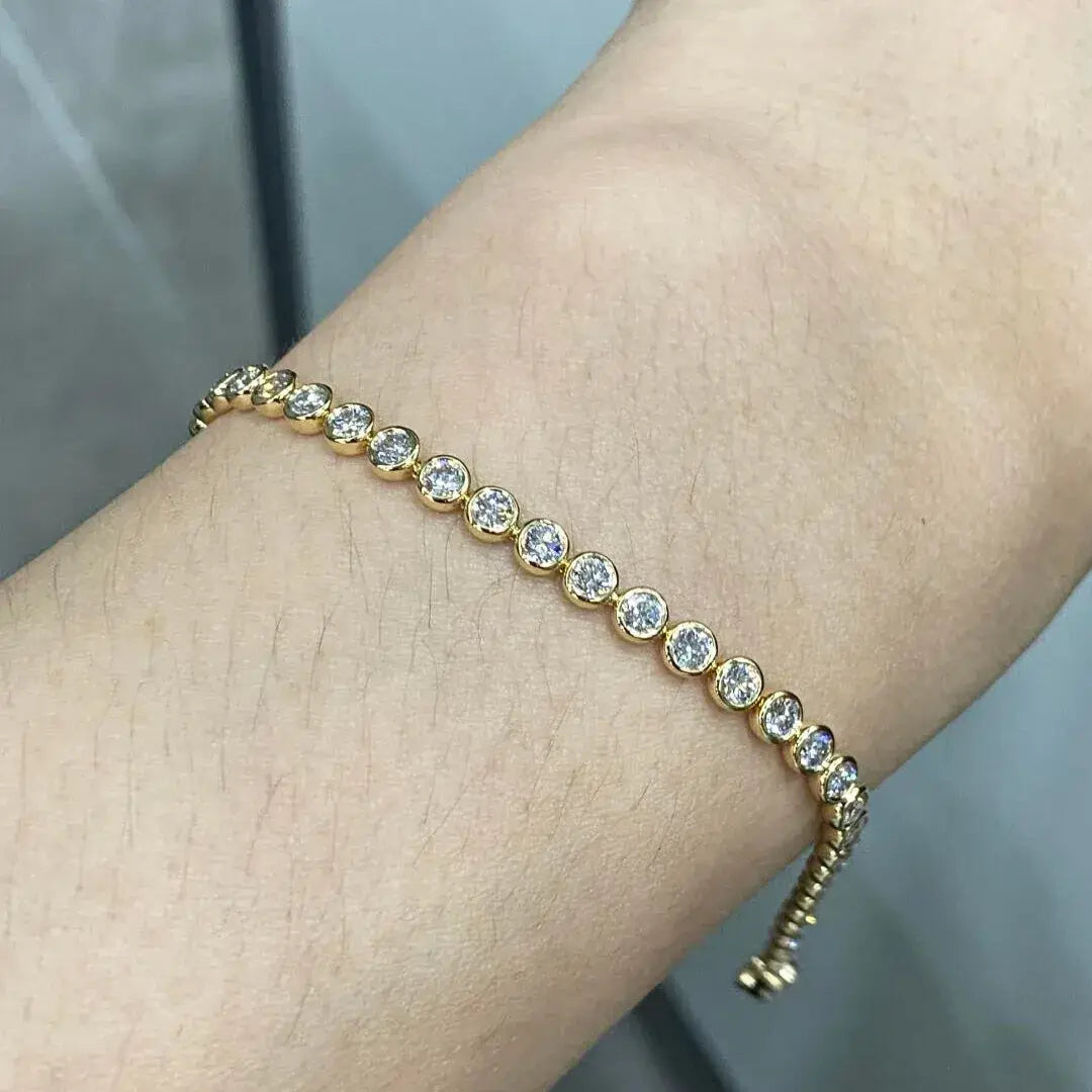 Each 0.1-carat Lab Grown Diamond Bezel Set Stackable Tennis Bracelet