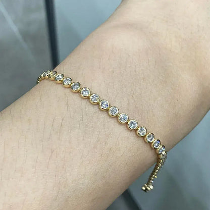 Each 0.1-carat Lab Grown Diamond Bezel Set Stackable Tennis Bracelet