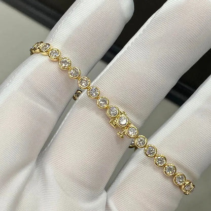 Each 0.1-carat Lab Grown Diamond Bezel Set Stackable Tennis Bracelet