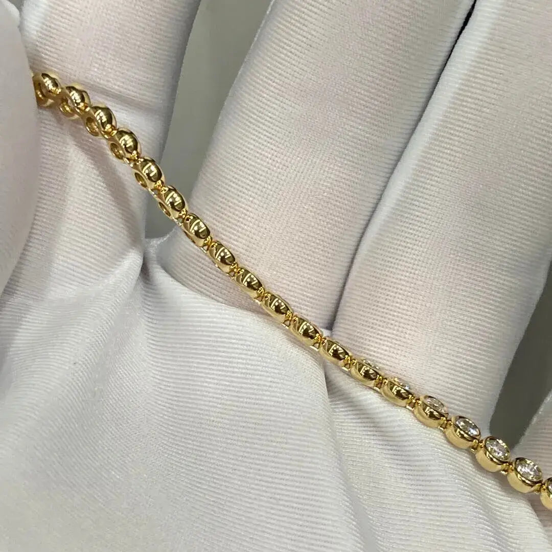 Each 0.1-carat Lab Grown Diamond Bezel Set Stackable Tennis Bracelet