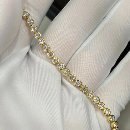 Each 0.1-carat Lab Grown Diamond Bezel Set Stackable Tennis Bracelet