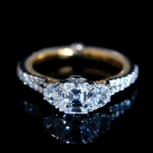 Vintage 1.5 Carat Asscher Cut Lab Grown Diamond Ring