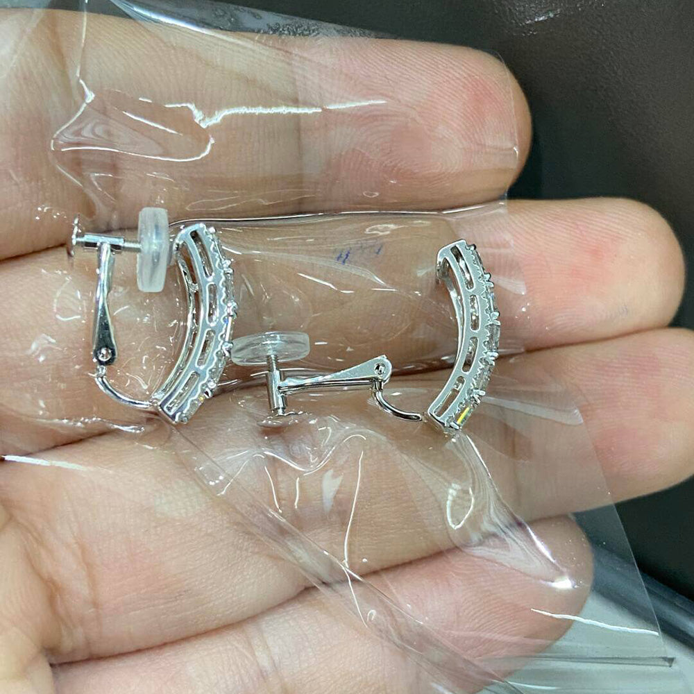 Emerald Cut Lab Diamond Clip-On Earrings