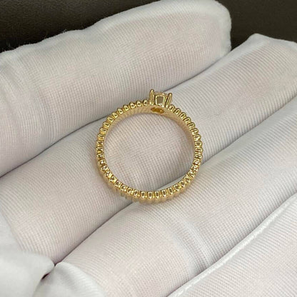 Vintage Engagement Ring Round Lab Diamond Solitaire Ring Prong Set Anniversary Unique Ring Hand Ribbed