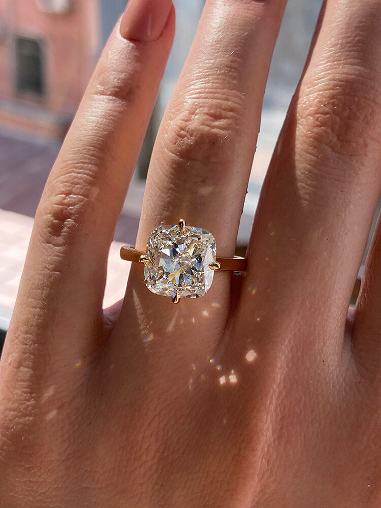 Carat Cushion Cut Lab Diamond Ring 14K Gold – NOZBO JEWELRY