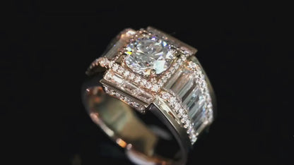 2ct Ultimate Luxury Men's Ring Round Cut Lab-Grown Diamond Ring for Him