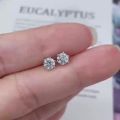 Round Lab Diamond Six Prong Stud Earrings (0.60-3.00 Ct. Tw.)