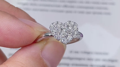 Pavé Heart Lab Diamond Engagement Ring
