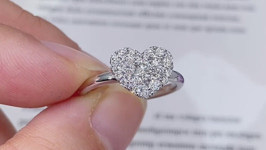 Pavé Heart Lab Diamond Engagement Ring