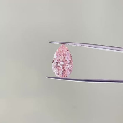 7.55 CARATS FANCY INTENSE PINK PEAR MODIFIED BRILLIANT LAB DIAMOND