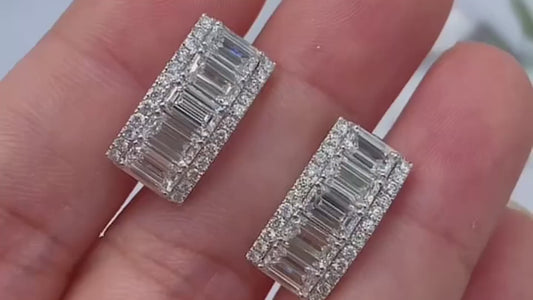 Emerald Cut Lab Diamond Clip-On Earrings