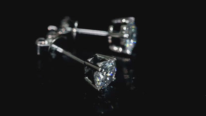 Classic Round Lab Grown Diamond Stud Earrings (1 CTW - D-F/ VS-VVS)