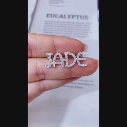 Lab-Grown Diamond Custom Name Brooch
