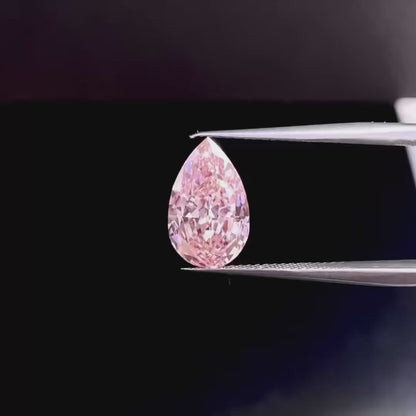 3.02ct Pear Cut Fancy Vivid Pink Lab Diamond IGI
