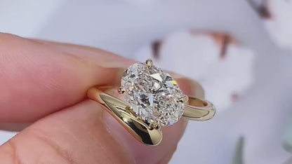 Twist 2 Carat Oval Lab Grown Diamond Ring