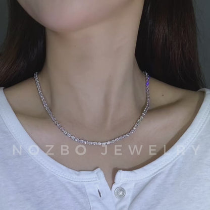 15 cttw Oval Lab Grown Diamond East West Tennis Necklace