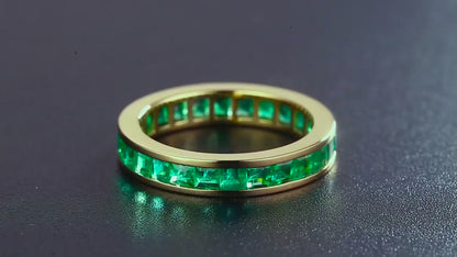 NOZBO Emerald-Cut Ring Band in 18K Yellow Gold