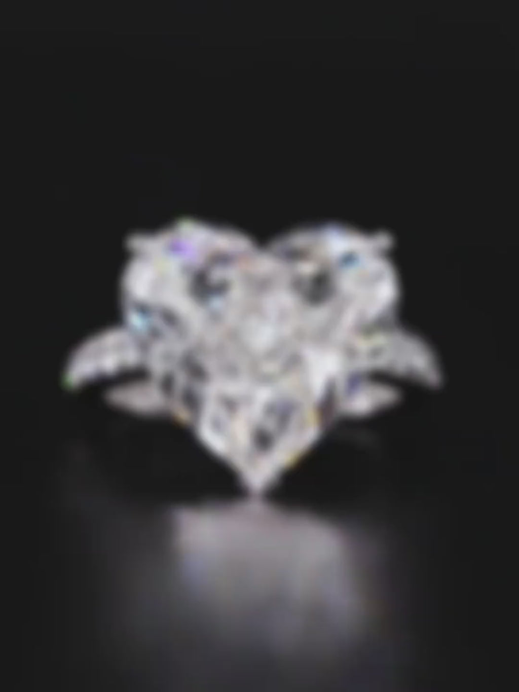 10 Carat Heart Shape Lab Grown Diamond Pave Engagement Ring