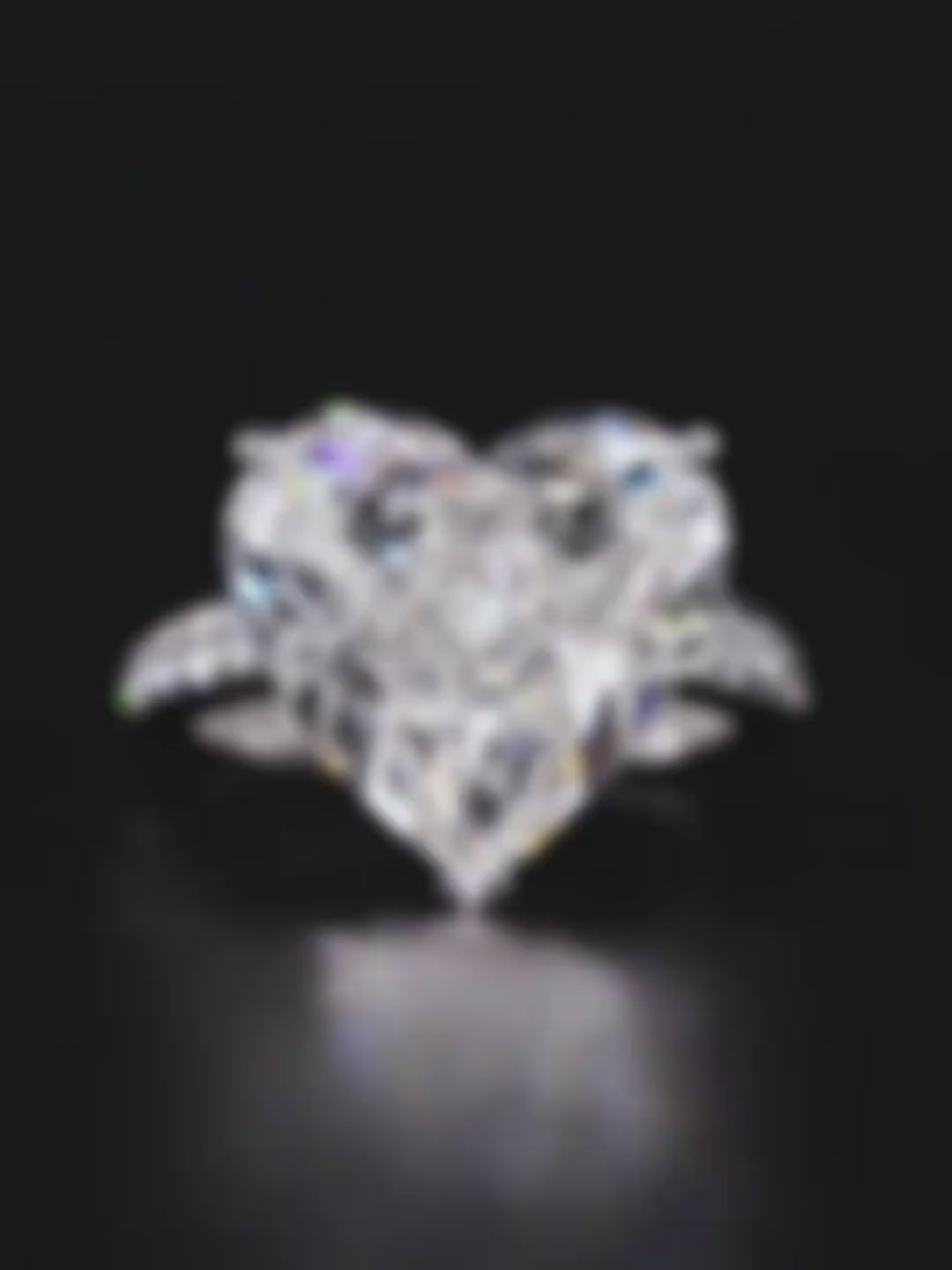 10 Carat Heart Shape Lab Grown Diamond Pave Engagement Ring