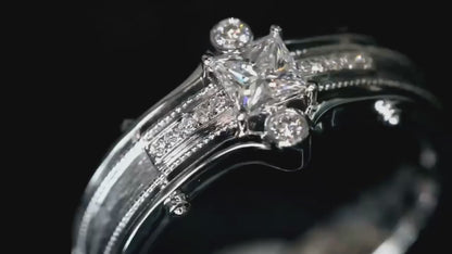 0.4ct Princess Cut Lab-Grown Diamond Men's Ring – Vintage Royal Style