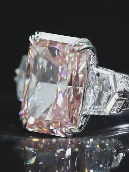 Bague en diamant de laboratoire rose vif de 7 carats