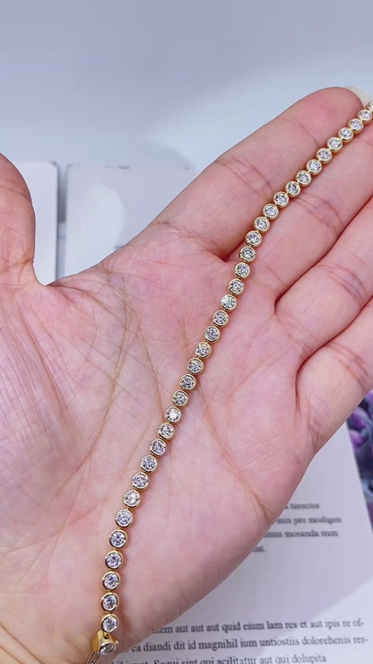 Each 0.1-carat Lab Grown Diamond Bezel Set Stackable Tennis Bracelet