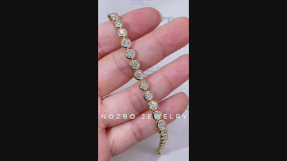 Bezel Round Lab Grown Diamond Tennis Bracelet